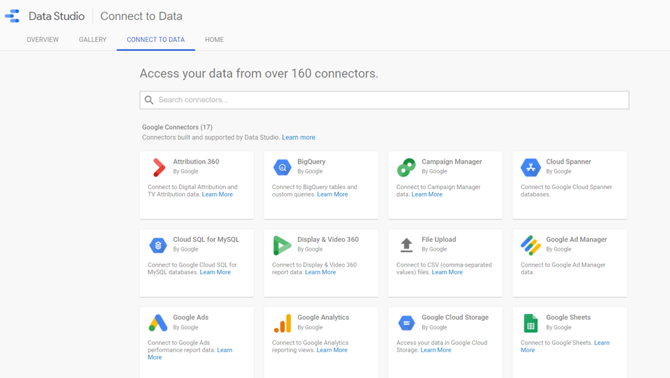 Google Data Studio connectors