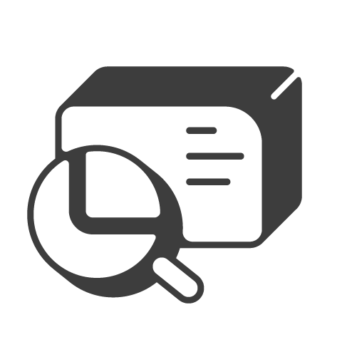 Supermetrics magnifying glass icon white
