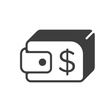 Supermetrics wallet dollar icon white