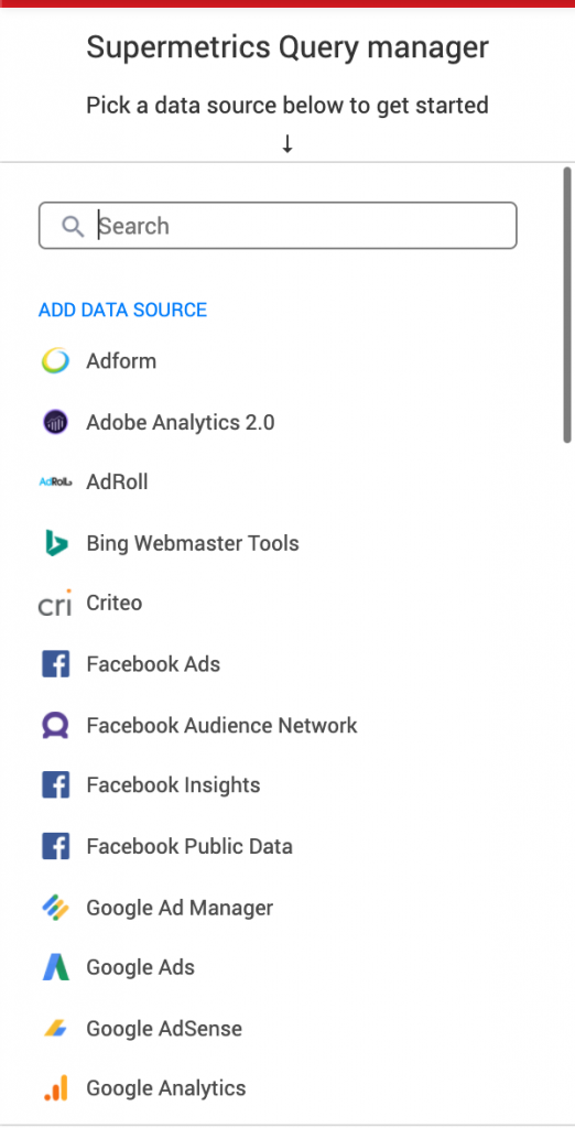 Supermetrics query manager