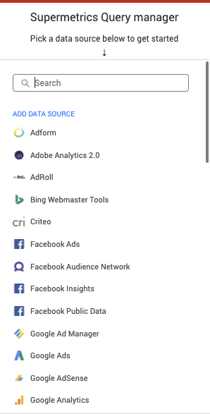 Supermetrics Query Manager