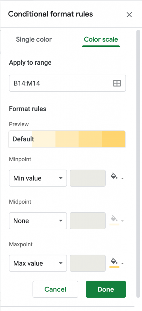 How to do conditional formatting row by row