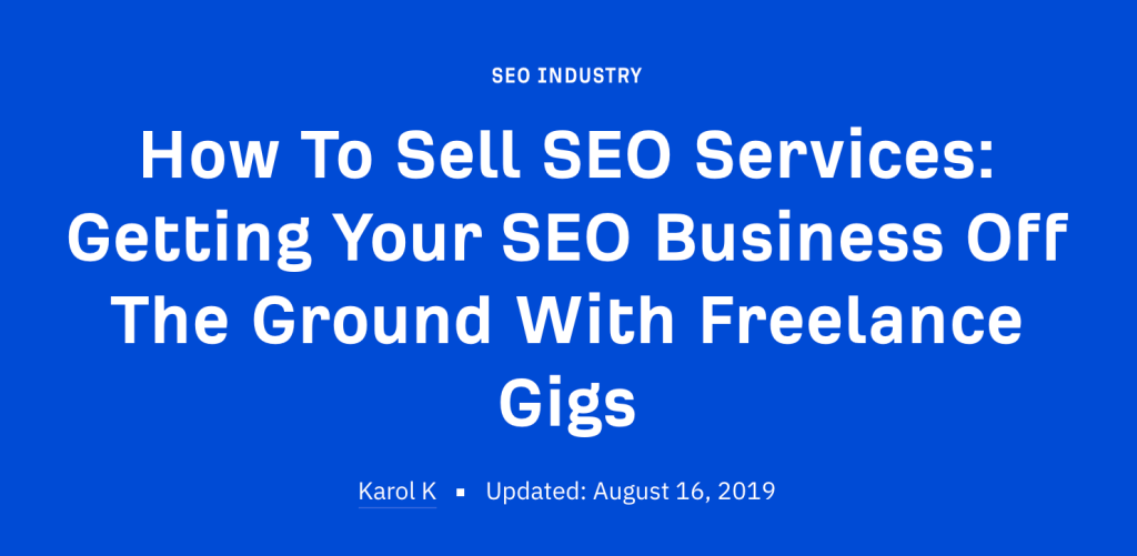 Selling SEO services