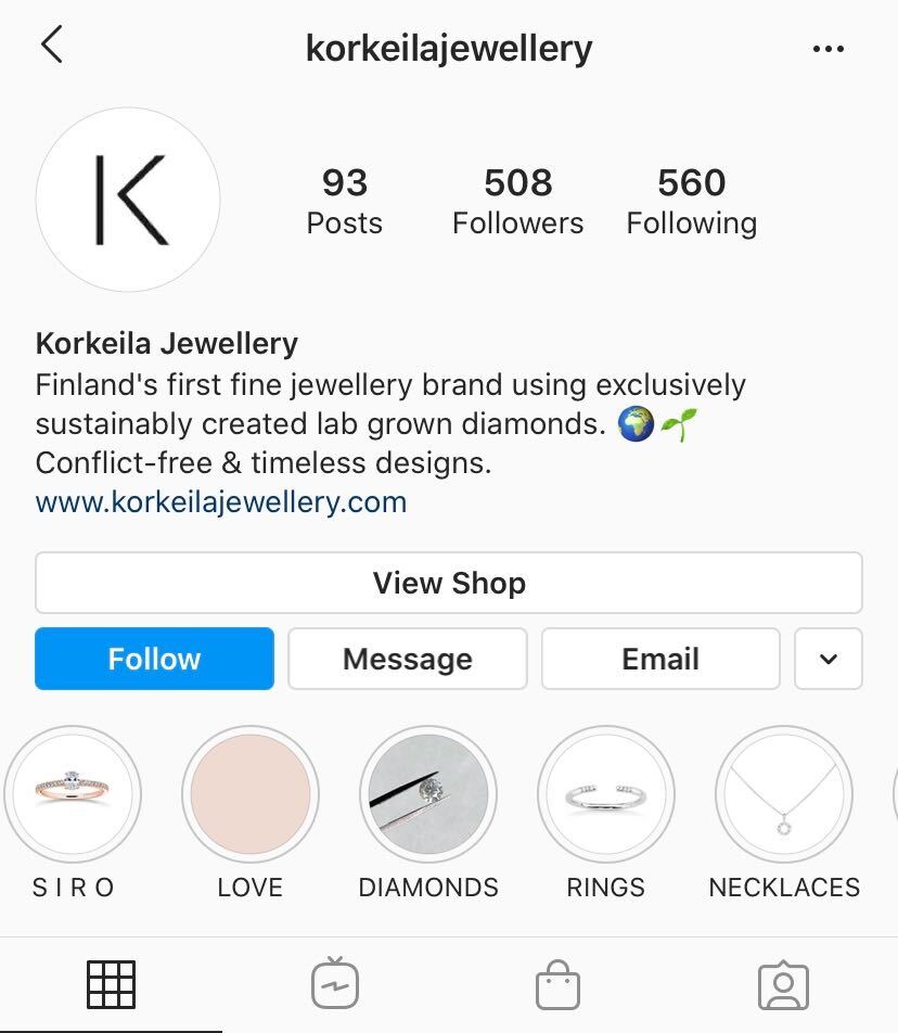 Instagram profile example