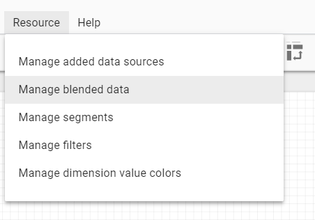 manage blended data in google data studio