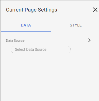 current page settings in google data studio
