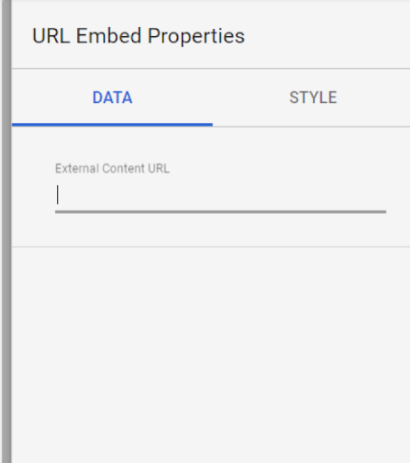 URL embed properties in google data studio