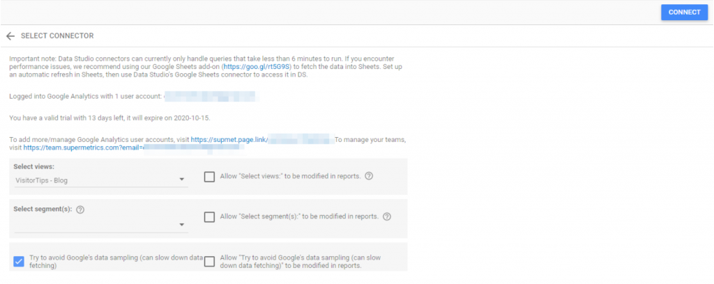 Avoid Google Analytics data sampling in Data Studio