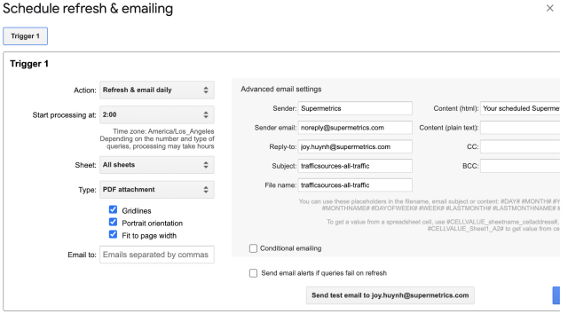 Schedule refresh & emailing