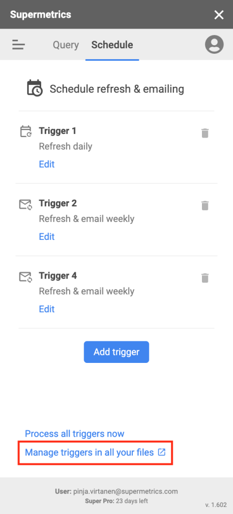 Manage triggers in all your files