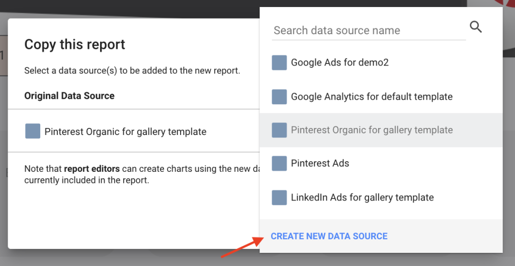 Supermetrics new data source add in Google Data Studio