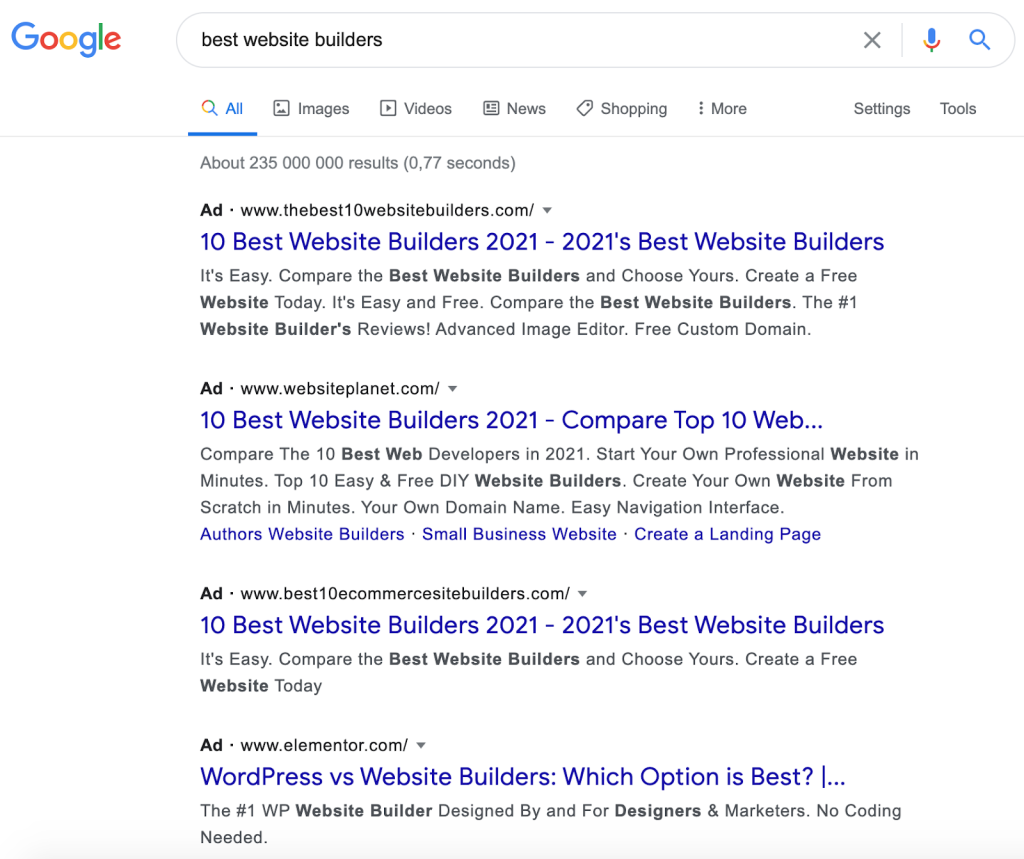 search results for query best website builders