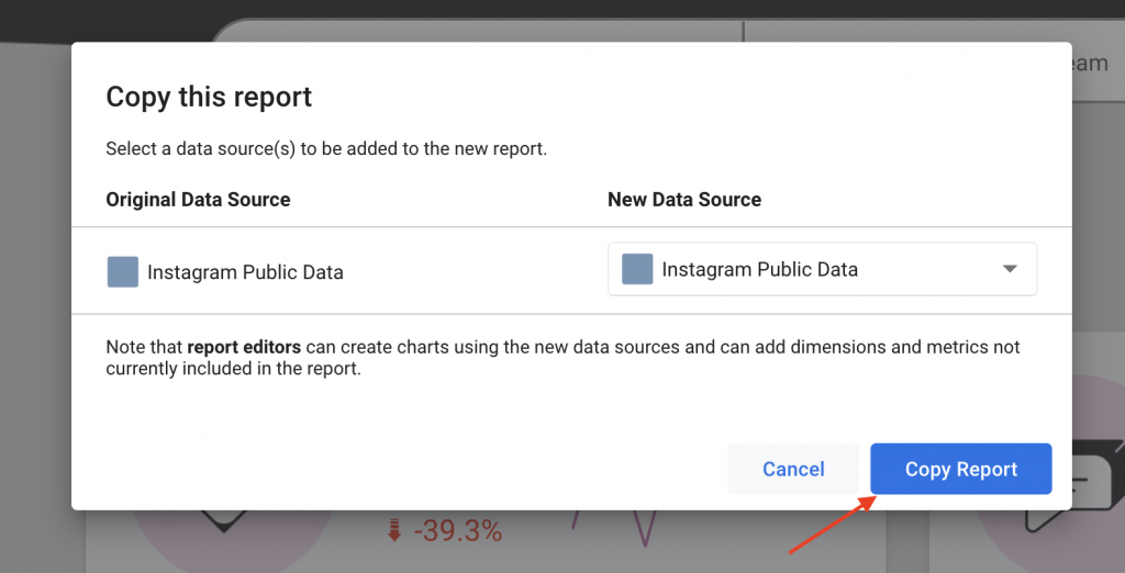 Copy Supermetrics report
