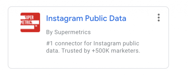 Instagram publics data by Supermetrics