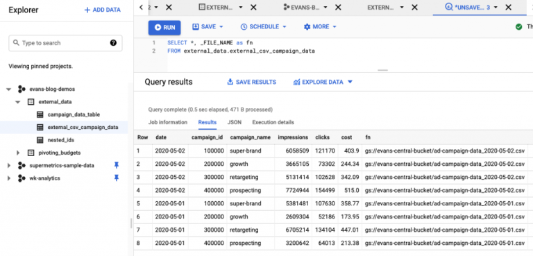 How To Query Cloud Storage Data In BigQuery - Supermetrics