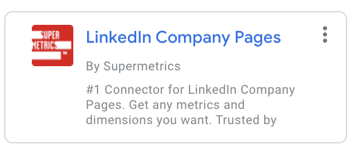 Google Data Studio connector - LinedIn Company Pages by Supermetrics