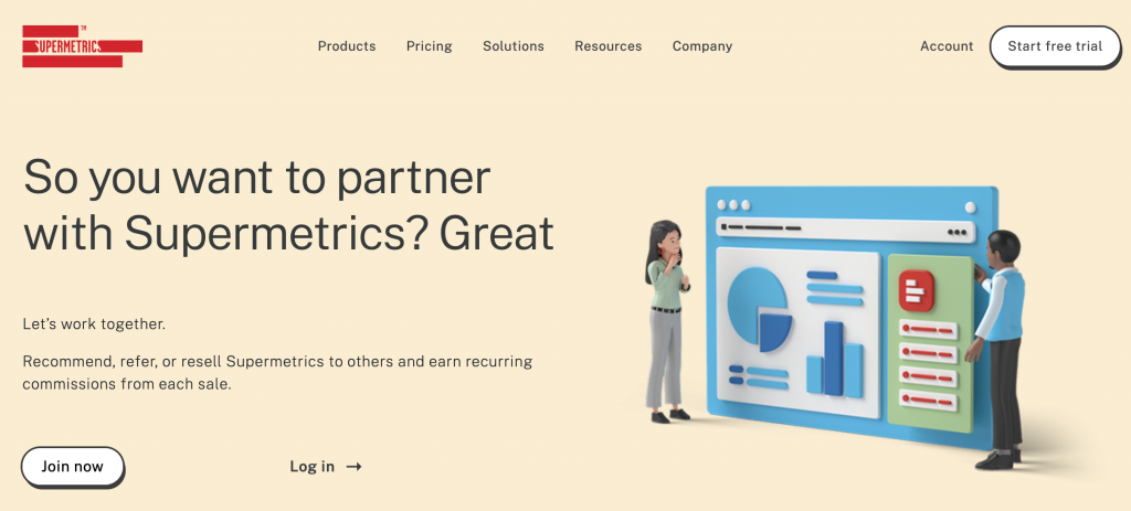 supermetrics partner landing page