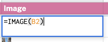 Extract image from a link formula (=IMAGE(B")) in Google Sheets