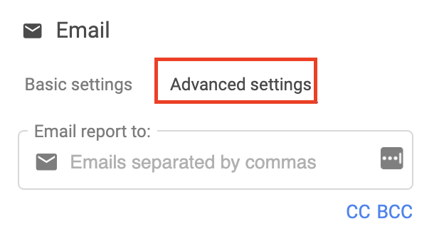 Choose advanced settings in the Supermetrics setting
