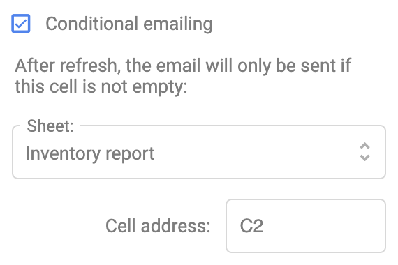 Set up conditional emailing in the Supermetrics add-on