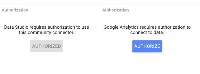 Authorize your Google accounts in Data Studio