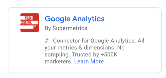 Google Analytics connector by Supermetrics