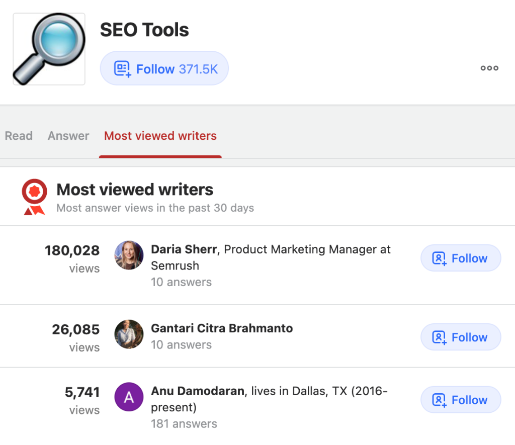 quora topic category for seo tools