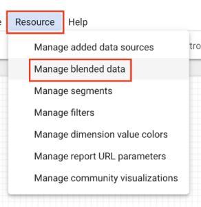 Manage blended data Google Data Studio
