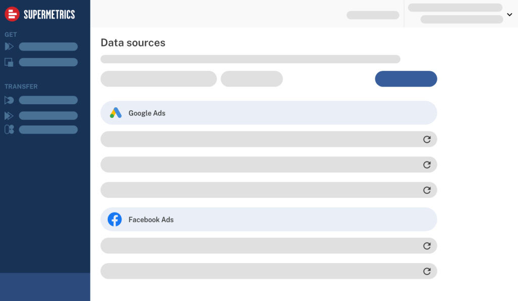 View of the new Supermetrics Team Portal interface