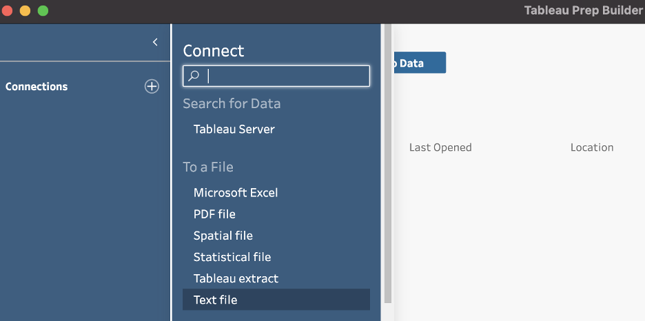 Tableau Prep Supermetrics API, connect, text file