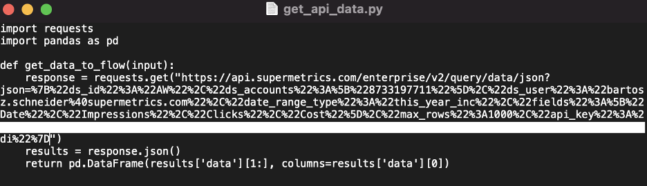 Tableau Prep Supermetrics API, get_api_data.py
