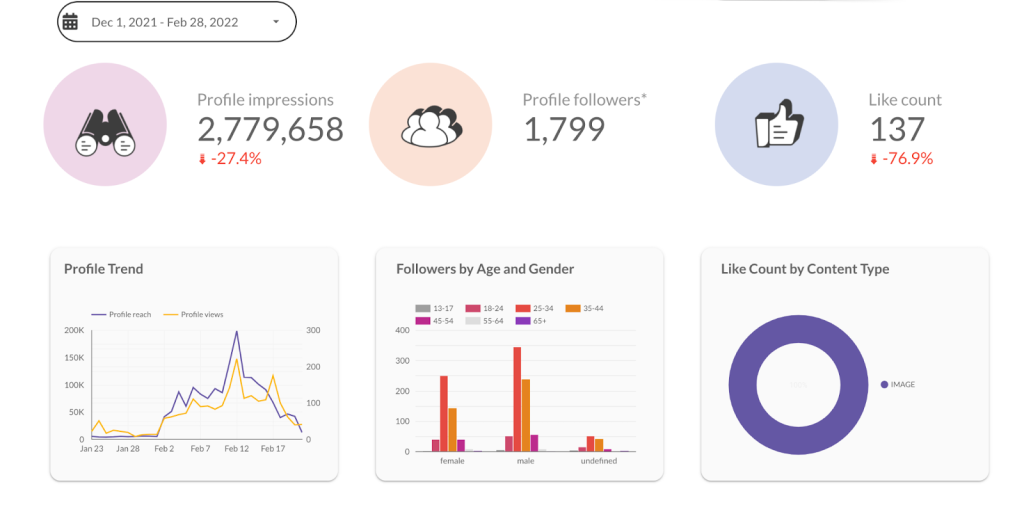 supermetrics instagram insights overview report template