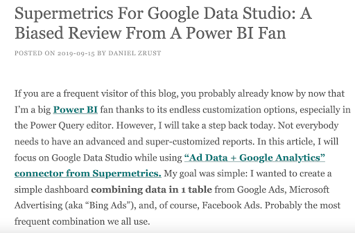 Product review of Supermetrics