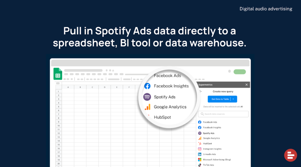 Use Supermetrics to pull Spotify Ads data into Google Sheets