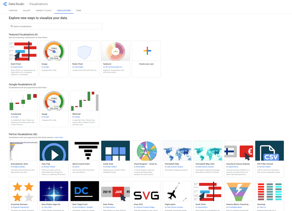 Google Data Studio visualization integrations